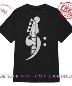 Bass Cleff Headstock Bassist Bass Guitar Musician T-Shirt