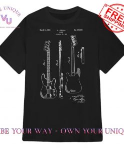 Bass Guitar Classic Vintage Patent Print 1953 T-Shirt