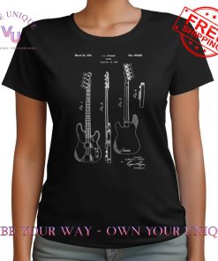 Bass Guitar Classic Vintage Patent Print 1953 TShirt