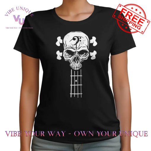 Bass Player Bass Skull Skeleton Rock n Roll Music T-Shirt