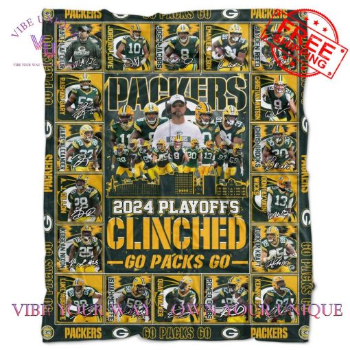 Green Bay Packers 2024 Playoffs Clinched Limited Edition Blanket