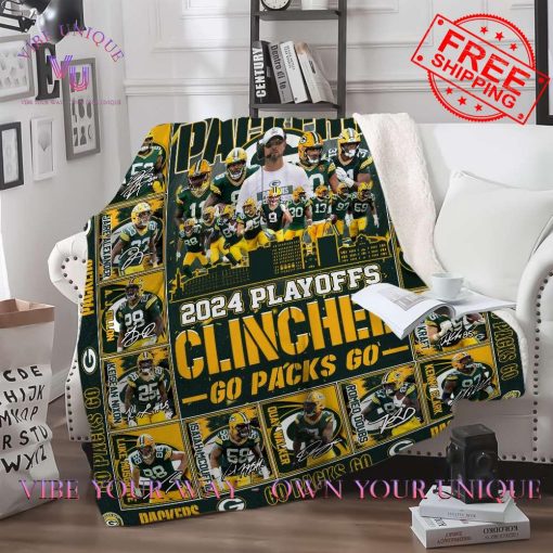 Green Bay Packers 2024 Playoffs Clinched Limited Edition Blanket