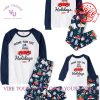 Merry Christmas Letter and Plaid Printed Family Pajamas Set