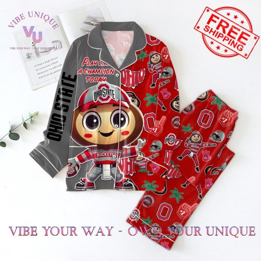 Ohio State Button Down Premium Pajamas Set