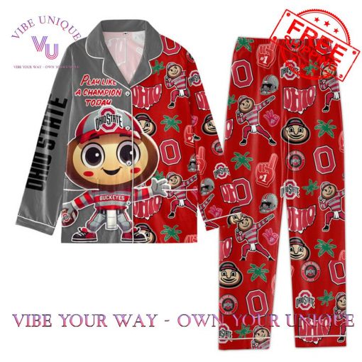 Ohio State Button Down Premium Pajamas Set