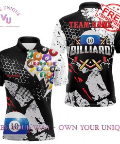 Personalized Grunge Style 10 Ball Billiard Polo Shirt