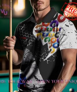 Personalized Grunge Style 10 Ball Billiard Polo Shirt