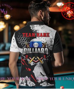 Personalized Grunge Style 10 Ball Billiard Polo Shirt