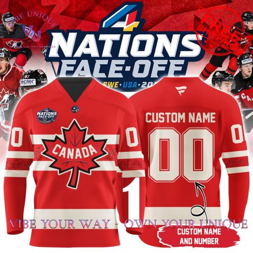 4 Nations Face-Off 2025 Canada Personalized Special Edition Hockey Jersey Collection