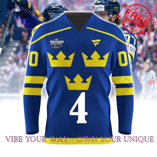 4 Nations Face-Off 2025 Sweden Personalized Special Edition Hockey Jersey Collection