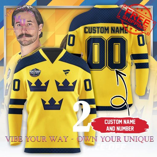 4 Nations Face-Off 2025 Sweden Personalized Special Edition Hockey Jersey Collection