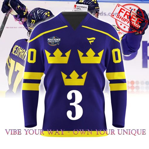 4 Nations Face-Off 2025 Sweden Personalized Special Edition Hockey Jersey Collection