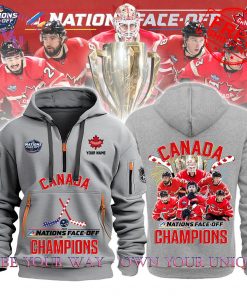 4 Nations FaceOff NHL 2025 Champions Canada Special Edition Multicolor Half Zip Hoodie 4