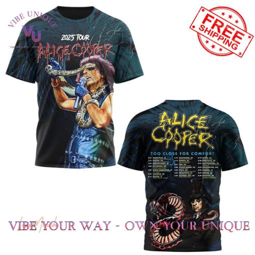 Alice Cooper Too Close For Comfort 2025 Tour Special Edition T-Shirt