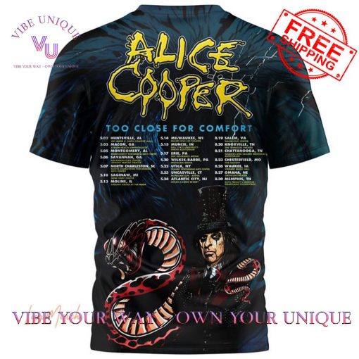 Alice Cooper Too Close For Comfort 2025 Tour Special Edition T-Shirt