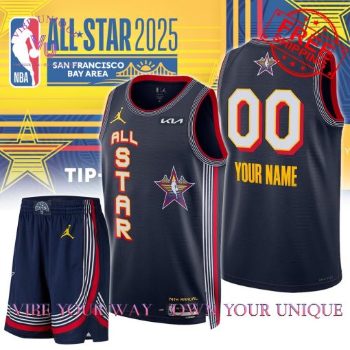 All-Star 2025 NBA Custom Name Basketball Jersey Collection