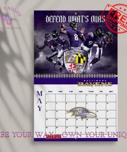 Baltimore Ravens Special 2025 Wall Hanging Calendar