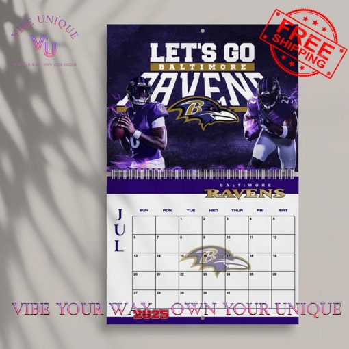 Baltimore Ravens Special 2025 Wall Hanging Calendar