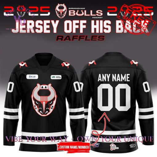 Birmingham Bulls His Back 2025 Raffles Custom Name Limited Hockey Jersey
