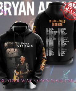 Bryan Adams Roll With The Punches 2025 Tour Hoodie