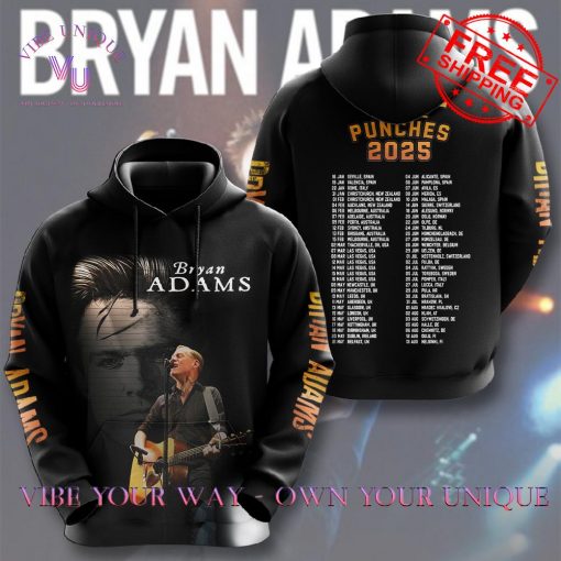 Bryan Adams Roll With The Punches 2025 Tour Hoodie