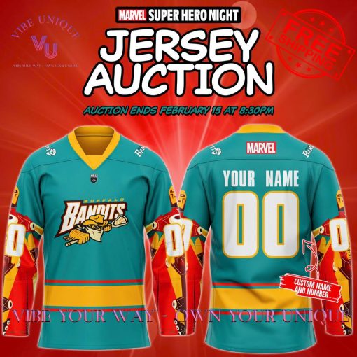 Buffalo Bandits Marval Supper Hero Night 2025 Custom Name Special Edition Hockey Jersey