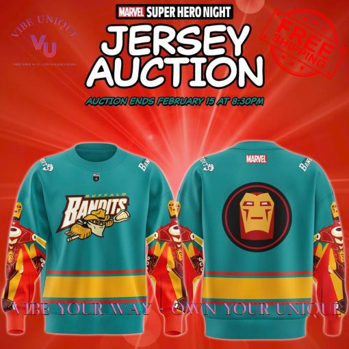 Buffalo Bandits Marval Supper Hero Night Iron Man 2025 Limited Edition Sweatshirt