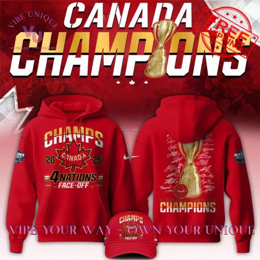 Canada 4 Nations Face-Off Champions 2025 Signature Special Edition Hoodie