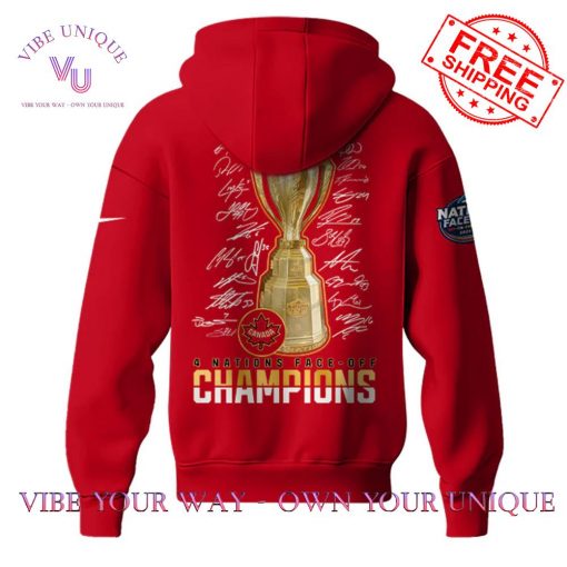 Canada 4 Nations Face-Off Champions 2025 Signature Special Edition Hoodie