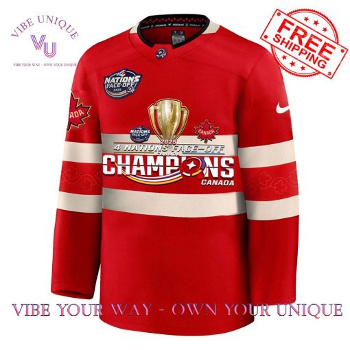 Canada 4 Nations Face-Off Champions 2025 Special Edition Hockey Jersey