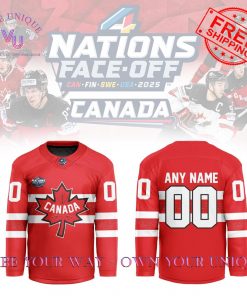 Canada 4 Nations Face-Off Custom Name Limited Edition Hookey Jersey