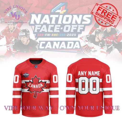 Canada 4 Nations Face-Off Custom Name Limited Edition Hookey Jersey