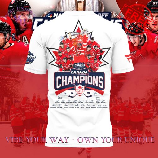 Canada Team 2025 Champions 4 Nations Face-Off Signature Exclusive Edition Shirt