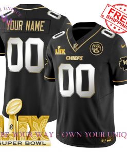 Chiefs Super Bowl LIX Patch Gold Vapor Premium Special Edition Custom Jersey