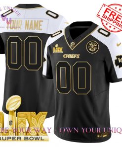 Chiefs Super Bowl LIX Patch Gold Vapor Premium Special Edition Custom Jersey