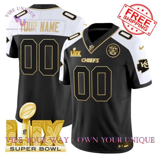 Chiefs Super Bowl LIX Patch Gold Vapor Premium Special Edition Custom Jersey