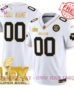 Chiefs Super Bowl LIX Patch Gold Vapor Premium Special Edition Custom Jersey