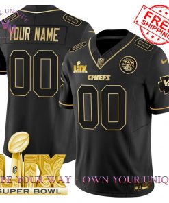 Chiefs Super Bowl LIX Patch Gold Vapor Premium Special Edition Custom Jersey