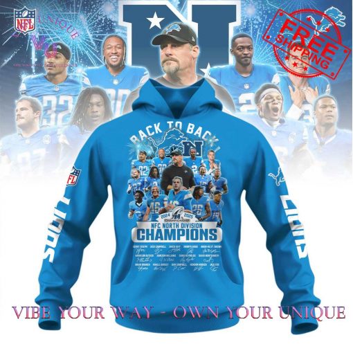 Detroit Lions NFC Back To Back Limited Edition Black Hoodie