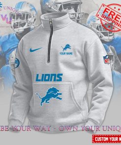 Detroit Lions NFL Custpm Name Limited Edition Multicolor Half Zip Hoodie