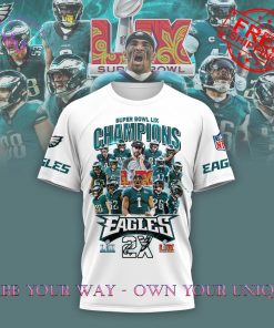 Eagles Super Bowl LIX 2 Times Champions Limited Edition T-Shirt