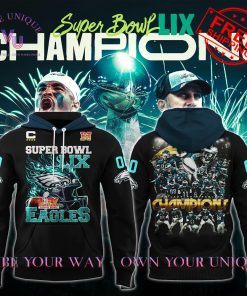 Eagles Super Bowl LIX Champions Premium Special Edition Black Hoodie