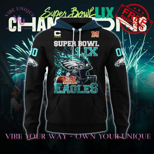 Eagles Super Bowl LIX Champions Premium Special Edition Black Hoodie