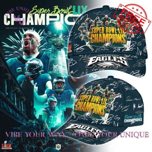 Eagles Super Bowl LIX Champions Signature Limited Edition Black Classic Cap