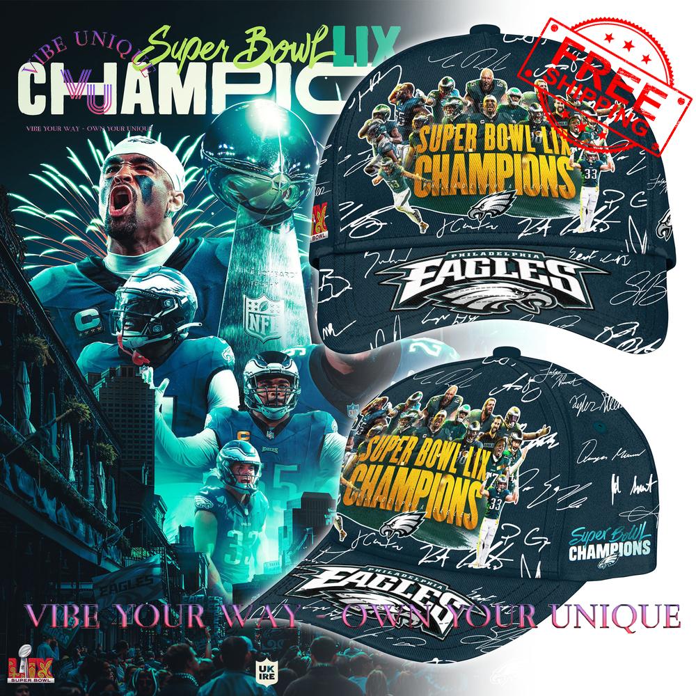 Eagles Super Bowl LIX Champions Signature Limited Edition Black Classic Cap Eagles Super Bowl LIX Champions Signature Limited Edition Black Classic Cap