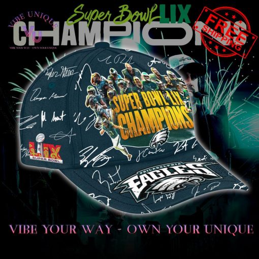 Eagles Super Bowl LIX Champions Signature Limited Edition Black Classic Cap