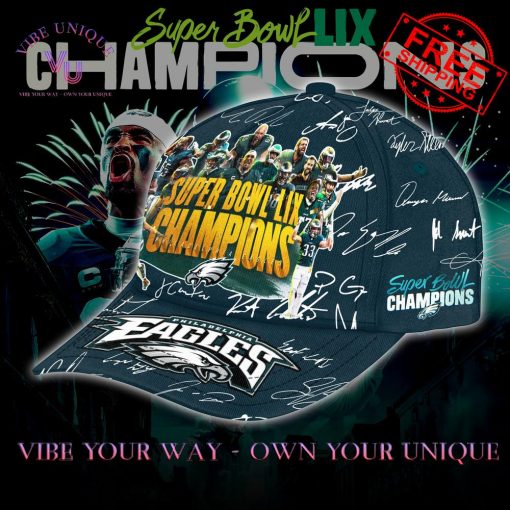 Eagles Super Bowl LIX Champions Signature Limited Edition Black Classic Cap