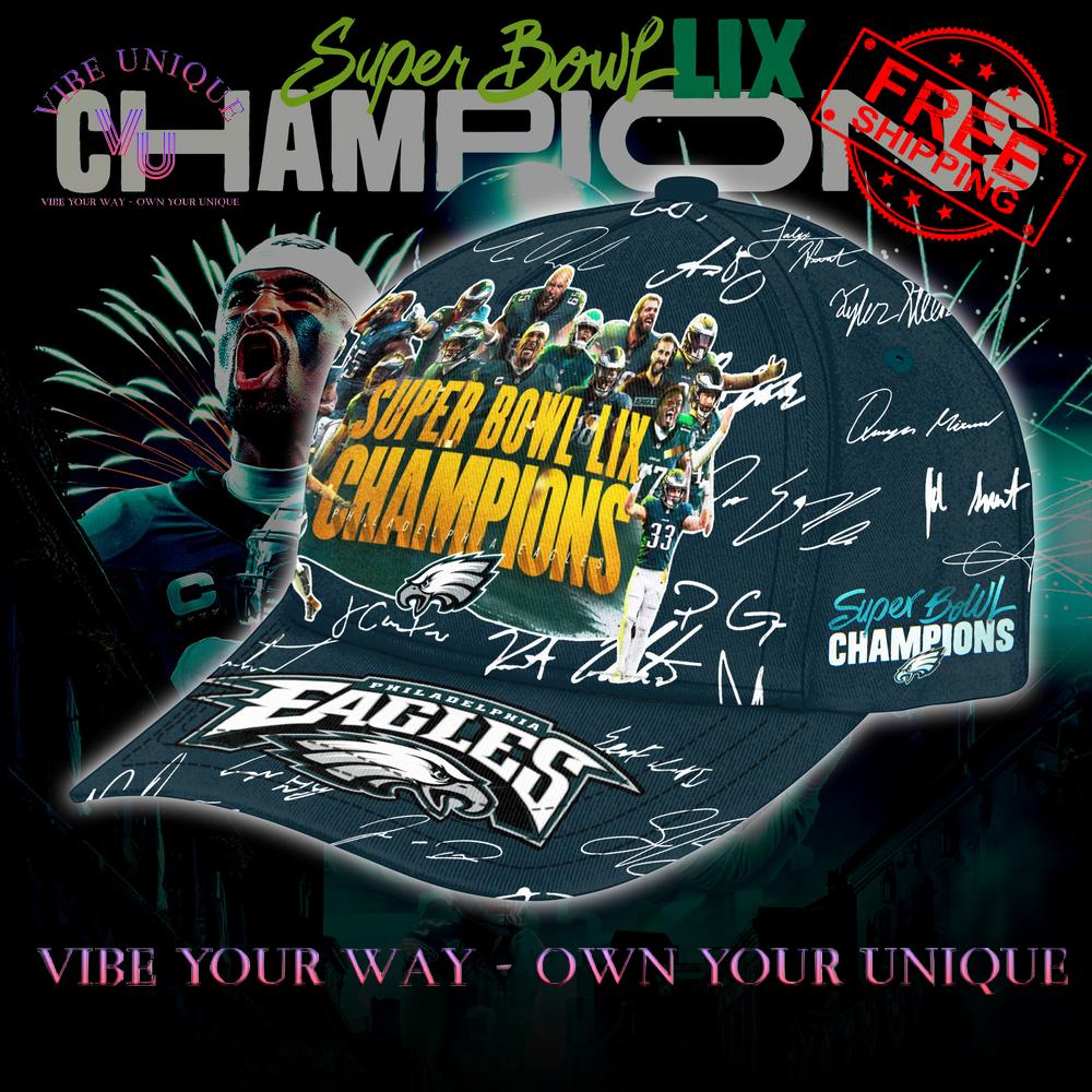 Eagles Super Bowl LIX Champions Signature Limited Edition Black Classic Cap Eagles Super Bowl LIX Champions Signature Limited Edition Black Classic Cap