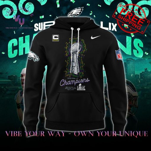 Eagles Super Bowl LIX Champions Signature Limited Edition Black Hoodie