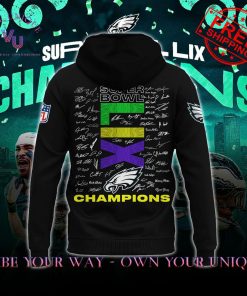 Eagles Super Bowl LIX Champions Signature Limited Edition Black Hoodie